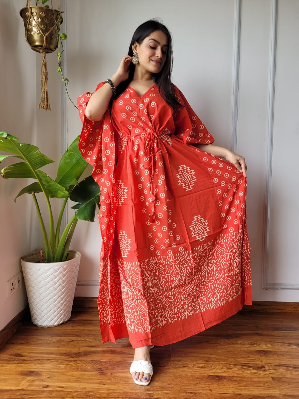 Block Print Long Kaftan